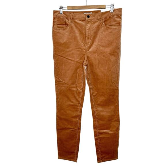 LOFT Pants - LOFT Skinny High Rise Corduroy Pants Brown Womens Size 31 12 Tan Academia